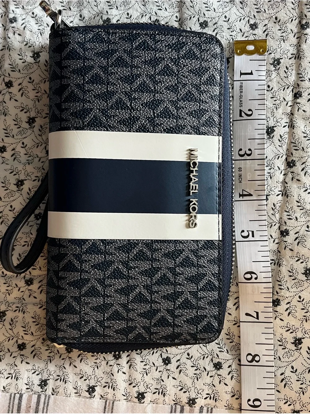 Michael Kors Navy Stripe Logo Purse and Wallet Set